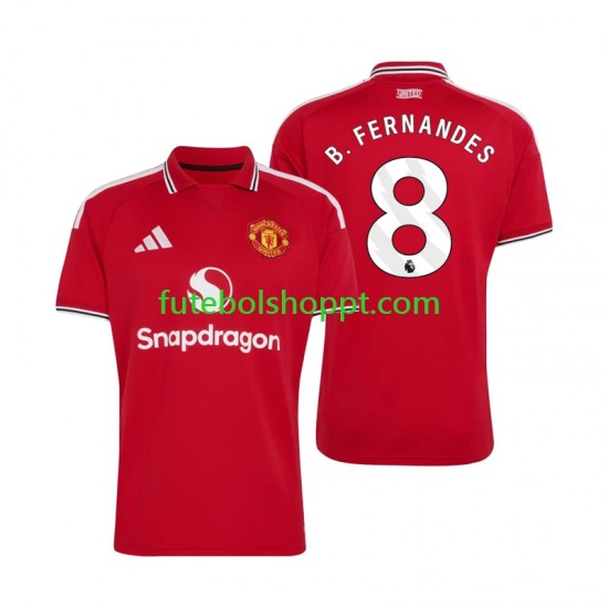 Camisola Homem Manchester United Bruno Fernandes 8 Principais Equipamento 2026-2027 Manga Curta