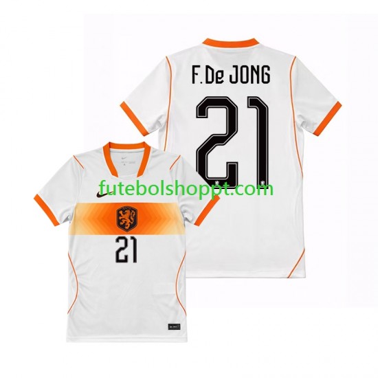 Camisola Homem Países Baixos Frenkie de Jong 21 Alternativa Equipamento Copa do Mundo 2026 Manga Curta