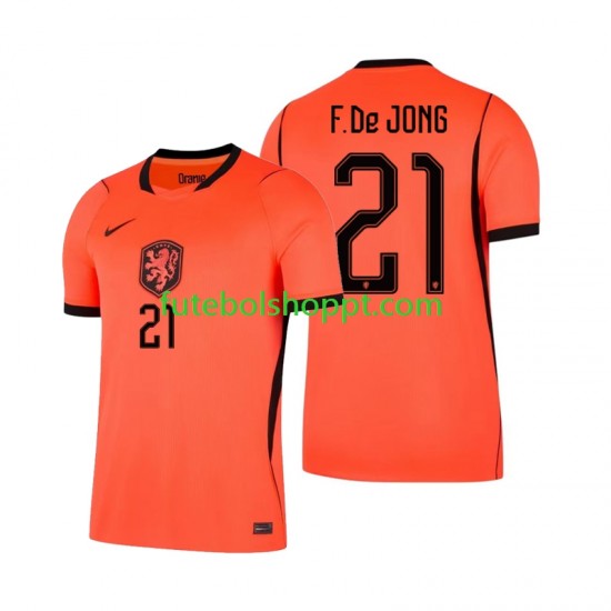 Camisola Homem Países Baixos Frenkie de Jong 21 Principais Equipamento Copa do Mundo 2026 Manga Curta