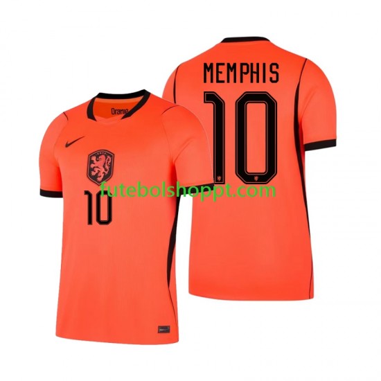 Camisola Homem Países Baixos Memphis Depay 10 Principais Equipamento Copa do Mundo 2026 Manga Curta