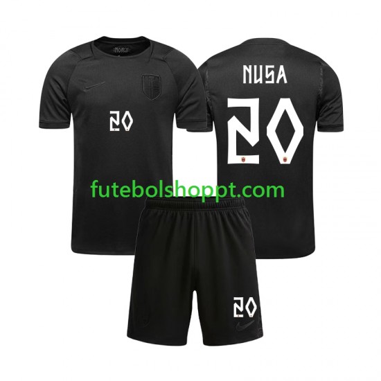 Camisola Júnior Noruega Antonio NUSA 20 Alternativa Equipamento Copa do Mundo 2026 Manga Curta