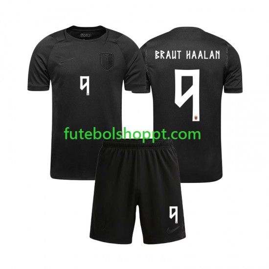 Camisola Júnior Noruega Braut Haaland 9 Alternativa Equipamento Copa do Mundo 2026 Manga Curta