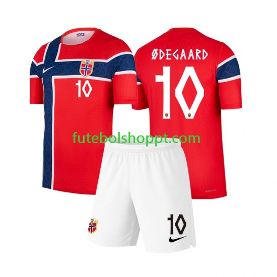 Camisola Júnior Noruega Martin Odegaard 10 Principais Equipamento Copa do Mundo 2026 Manga Curta