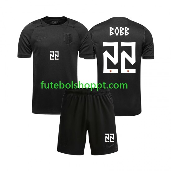 Camisola Júnior Noruega Oscar Bobb 22 Alternativa Equipamento Copa do Mundo 2026 Manga Curta