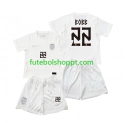 Camisola Júnior Noruega Oscar Bobb 22 Terceiro Equipamento Copa do Mundo 2026 Manga Curta