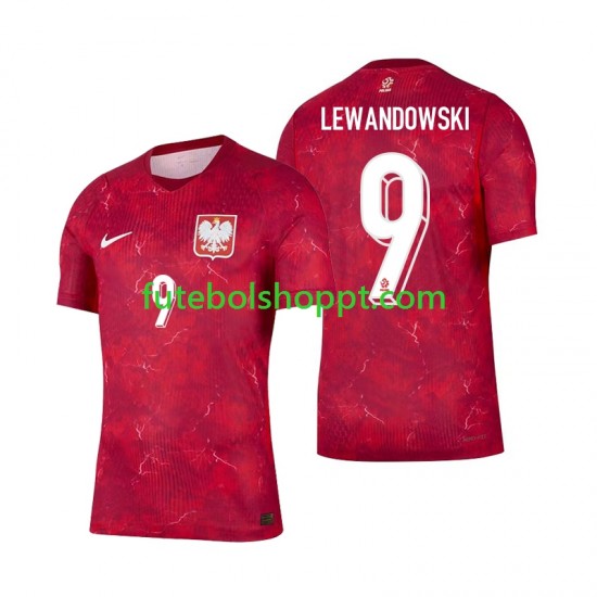 Camisola Homem Polónia Robert Lewandowski 9 Alternativa Equipamento 2026 Manga Curta