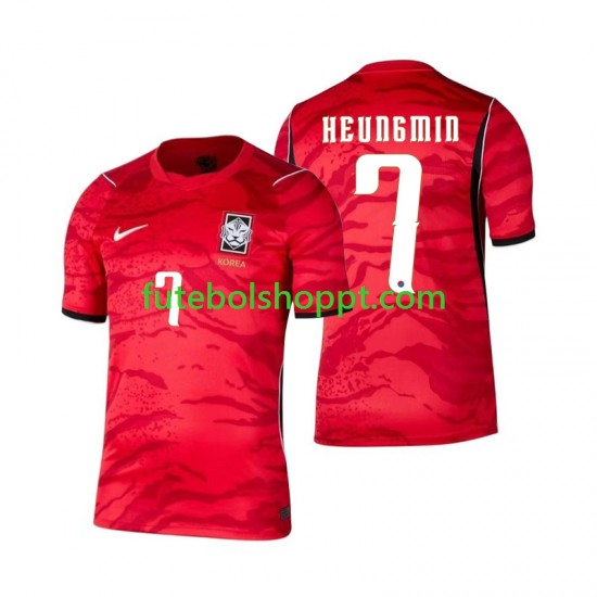 Camisola Homem Coreia do Sul Son Heung-min 7 Principais Equipamento Copa do Mundo 2026 Manga Curta
