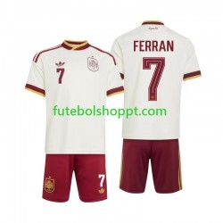 Camisola Júnior Espanha Ferran Torres 7 Alternativa Equipamento Copa do Mundo 2026 Manga Curta