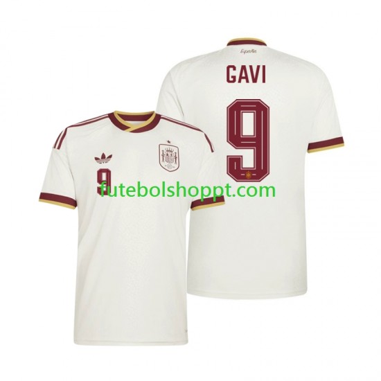 Camisola Homem Espanha Gavi 9 Alternativa Equipamento Copa do Mundo 2026 Manga Curta