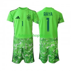 Camisola Júnior Espanha David Raya 1 6th Green color Guarda-redes Copa do Mundo 2026 Manga Curta