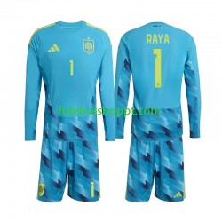 Camisola Júnior Espanha David Raya 1 Guarda-redes Principais Equipamento Copa do Mundo 2026 Manga Comprida