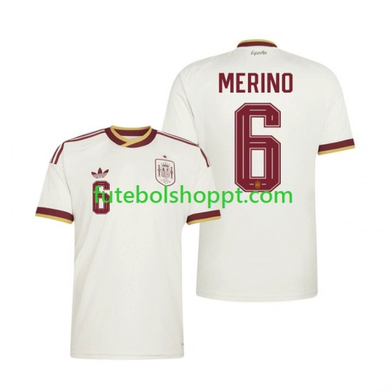 Camisola Homem Espanha Mikel Merino 6 Alternativa Equipamento Copa do Mundo 2026 Manga Curta