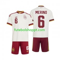 Camisola Júnior Espanha Mikel Merino 6 Alternativa Equipamento Copa do Mundo 2026 Manga Curta