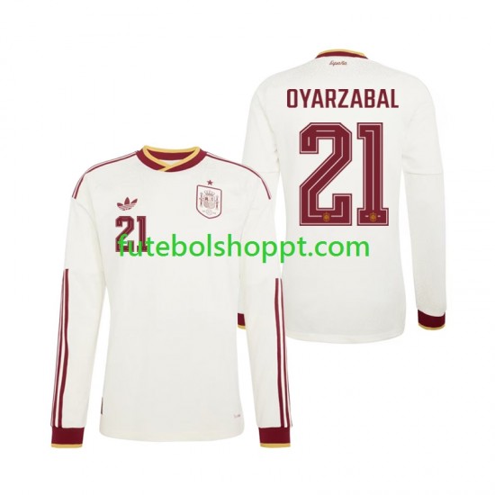 Camisola Homem Espanha Mikel Oyarzabal 21 Alternativa Equipamento Copa do Mundo 2026 Manga Comprida