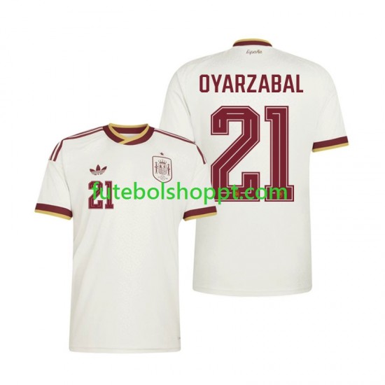 Camisola Homem Espanha Mikel Oyarzabal 21 Alternativa Equipamento Copa do Mundo 2026 Manga Curta