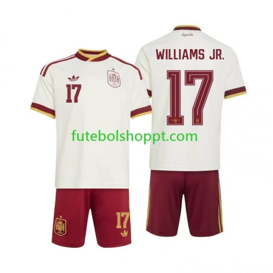 Camisola Júnior Espanha Nico Williams 17 Alternativa Equipamento Copa do Mundo 2026 Manga Curta