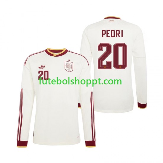 Camisola Homem Espanha Pedri 20 Alternativa Equipamento Copa do Mundo 2026 Manga Comprida