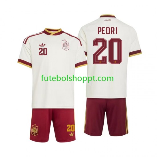 Camisola Júnior Espanha Pedri 20 Alternativa Equipamento Copa do Mundo 2026 Manga Curta