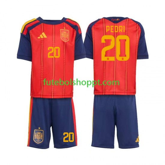Camisola Júnior Espanha Pedri 20 Principais Equipamento Copa do Mundo 2026 Manga Curta