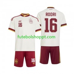 Camisola Júnior Espanha Rodri 16 Alternativa Equipamento Copa do Mundo 2026 Manga Curta