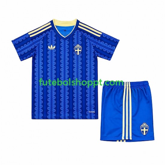 Camisola Júnior Suécia Alternativa Equipamento Copa do Mundo 2026 Manga Curta