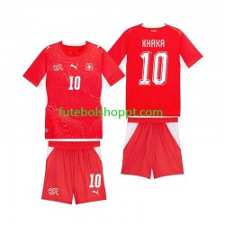 Camisola Júnior Suíça Granit Xhaka 10 Principais Equipamento Copa do Mundo 2026 Manga Curta