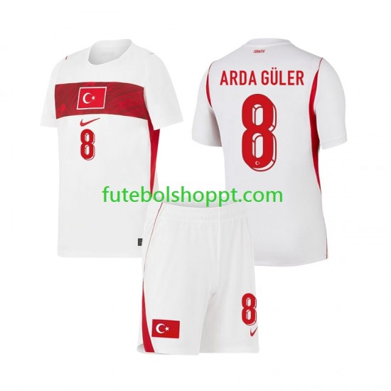 Camisola Júnior Turquia Arda Guler 8 Alternativa Equipamento Copa do Mundo 2026 Manga Curta
