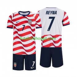 Camisola Júnior Estados Unidos Giovanni Reyna 7 Principais Equipamento Copa do Mundo 2026 Manga Curta