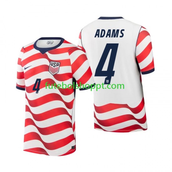 Camisola Homem Estados Unidos Tyler Adams 4 Principais Equipamento Copa do Mundo 2026 Manga Curta