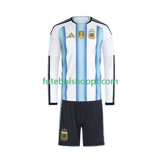 Camisola Júnior Argentina Principais Equipamento Copa do Mundo 2026 Manga Comprida