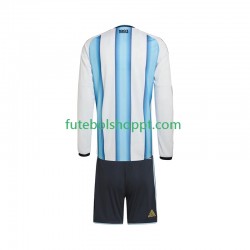 Camisola Júnior Argentina Principais Equipamento Copa do Mundo 2026 Manga Comprida