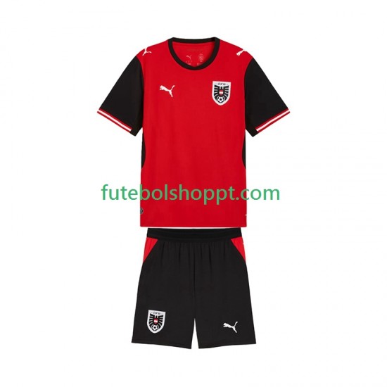 Camisola Júnior Áustria Principais Equipamento Copa do Mundo 2026 Manga Curta