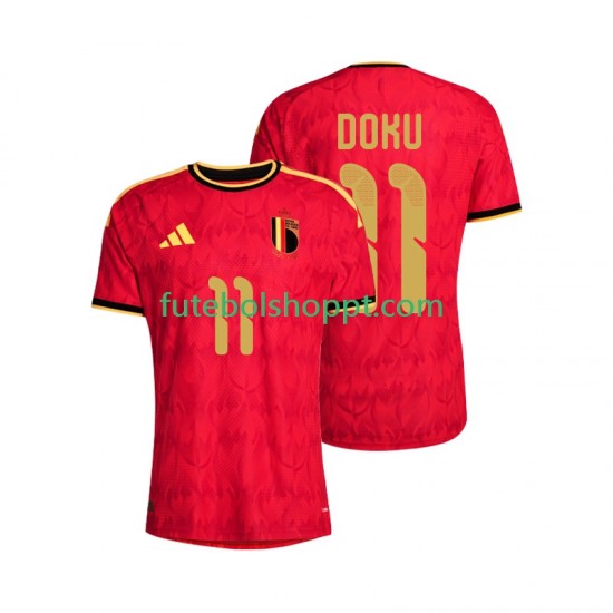 Camisola Homem Bélgica Jeremy Doku 11 Principais Equipamento Copa do Mundo 2026 Manga Curta