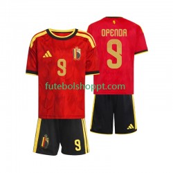 Camisola Júnior Bélgica Openda 9 Principais Equipamento Copa do Mundo 2026 Manga Curta
