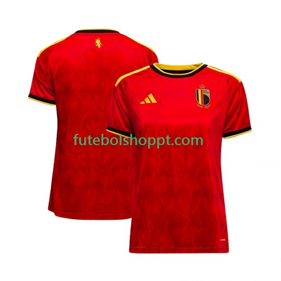 Camisola Mulher Bélgica Principais Equipamento Copa do Mundo 2026 Manga Curta