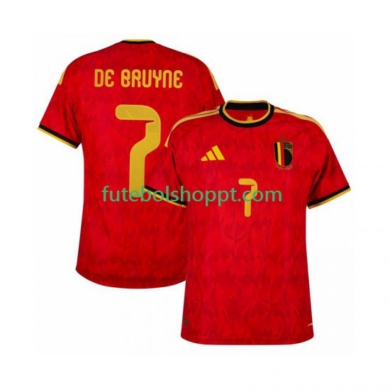 Camisola Homem Bélgica de bruyne 7 Principais Equipamento Copa do Mundo 2026 Manga Curta