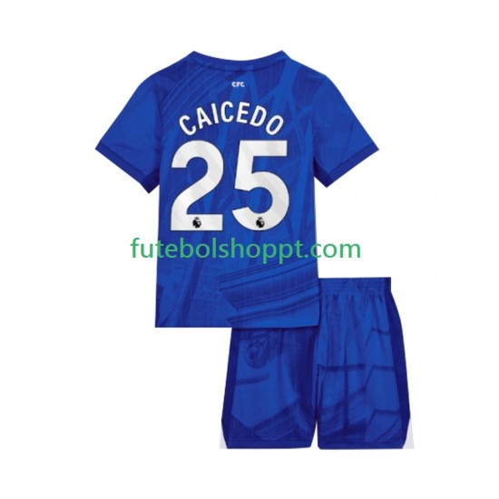 Camisola Júnior Chelsea Moises Caicedo 25 Principais Equipamento 2025-2026 Manga Curta