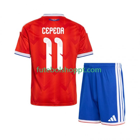 Camisola Júnior Chile Lucas Cepeda 11 Principais Equipamento 2026 Manga Curta
