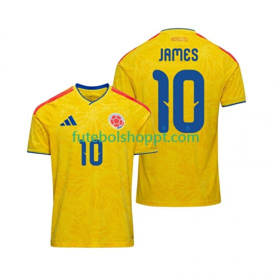 Camisola Homem Colômbia James Rodriguez 10 Principais Equipamento Copa do Mundo 2026 Manga Curta