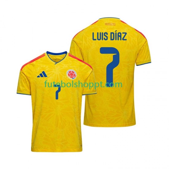 Camisola Homem Colômbia Luis Diaz 7 Principais Equipamento Copa do Mundo 2026 Manga Curta