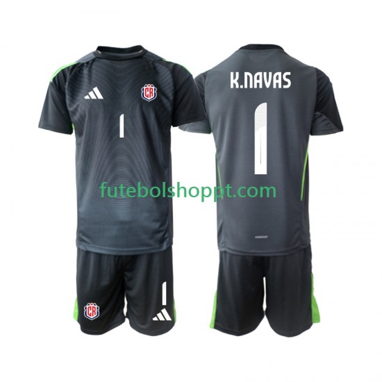 Camisola Júnior Costa Rica Keylor Navas 1 Guarda-redes Alternativa Equipamento 2025 Manga Curta