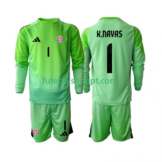 Camisola Júnior Costa Rica Keylor Navas 1 Guarda-redes Principais Equipamento 2025 Manga Comprida