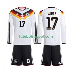 Camisola Júnior Alemanha Florian Wirtz 17 Principais Equipamento Copa do Mundo 2026 Manga Comprida