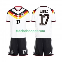 Camisola Júnior Alemanha Florian Wirtz 17 Principais Equipamento Copa do Mundo 2026 Manga Curta