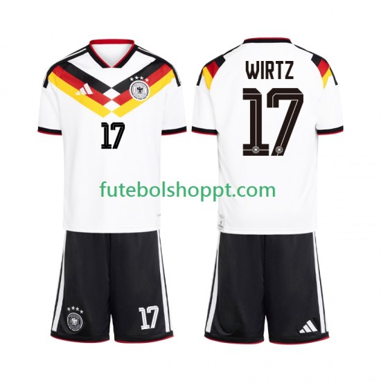 Camisola Júnior Alemanha Florian Wirtz 17 Principais Equipamento Copa do Mundo 2026 Manga Curta
