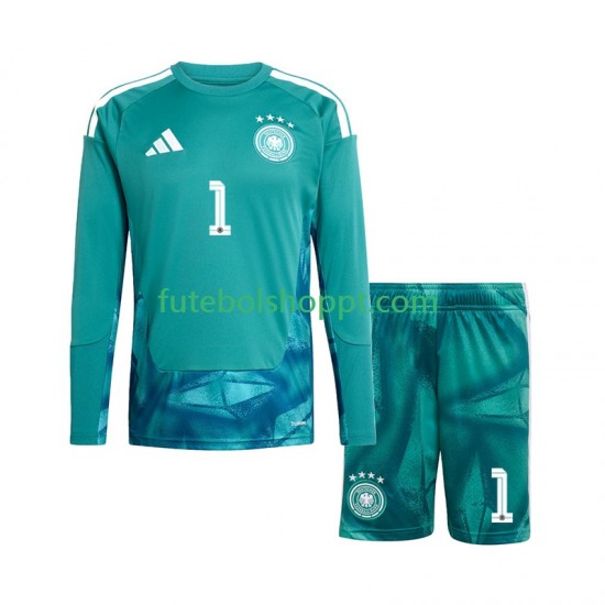 Camisola Júnior Alemanha Manuel Neuer 1 Guarda-redes Principais Equipamento Copa do Mundo 2026 Manga Comprida