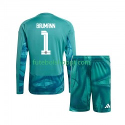 Camisola Júnior Alemanha Oliver Baumann 1 Guarda-redes Principais Equipamento Copa do Mundo 2026 Manga Comprida