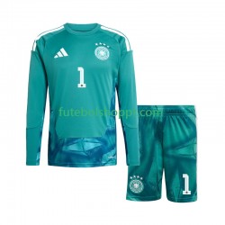 Camisola Júnior Alemanha Oliver Baumann 1 Guarda-redes Principais Equipamento Copa do Mundo 2026 Manga Comprida