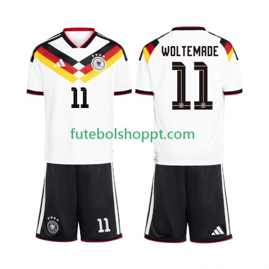 Camisola Júnior Alemanha Woltemade 11 Principais Equipamento Copa do Mundo 2026 Manga Curta