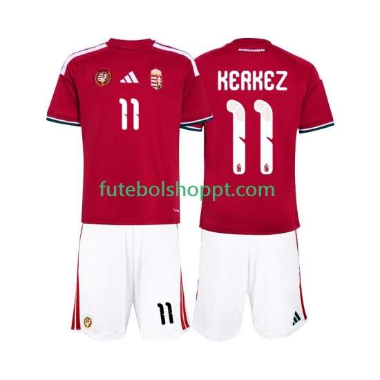 Camisola Júnior Hungria Kerkez 11 Principais Equipamento Copa do Mundo 2026 Manga Curta